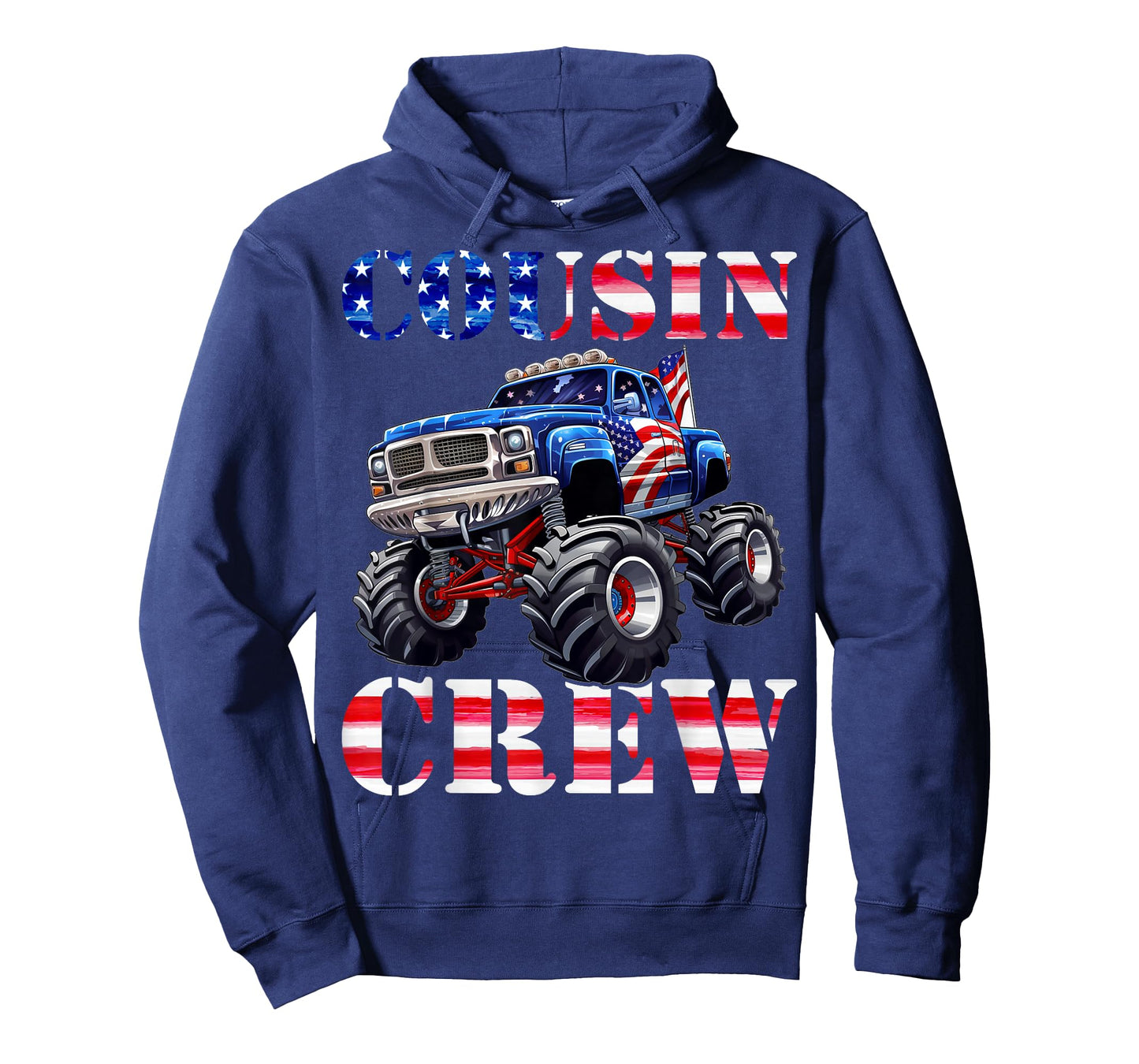 Cousin Crew 4th of July Monster Truck USA Flag Patriotic T-Shirt