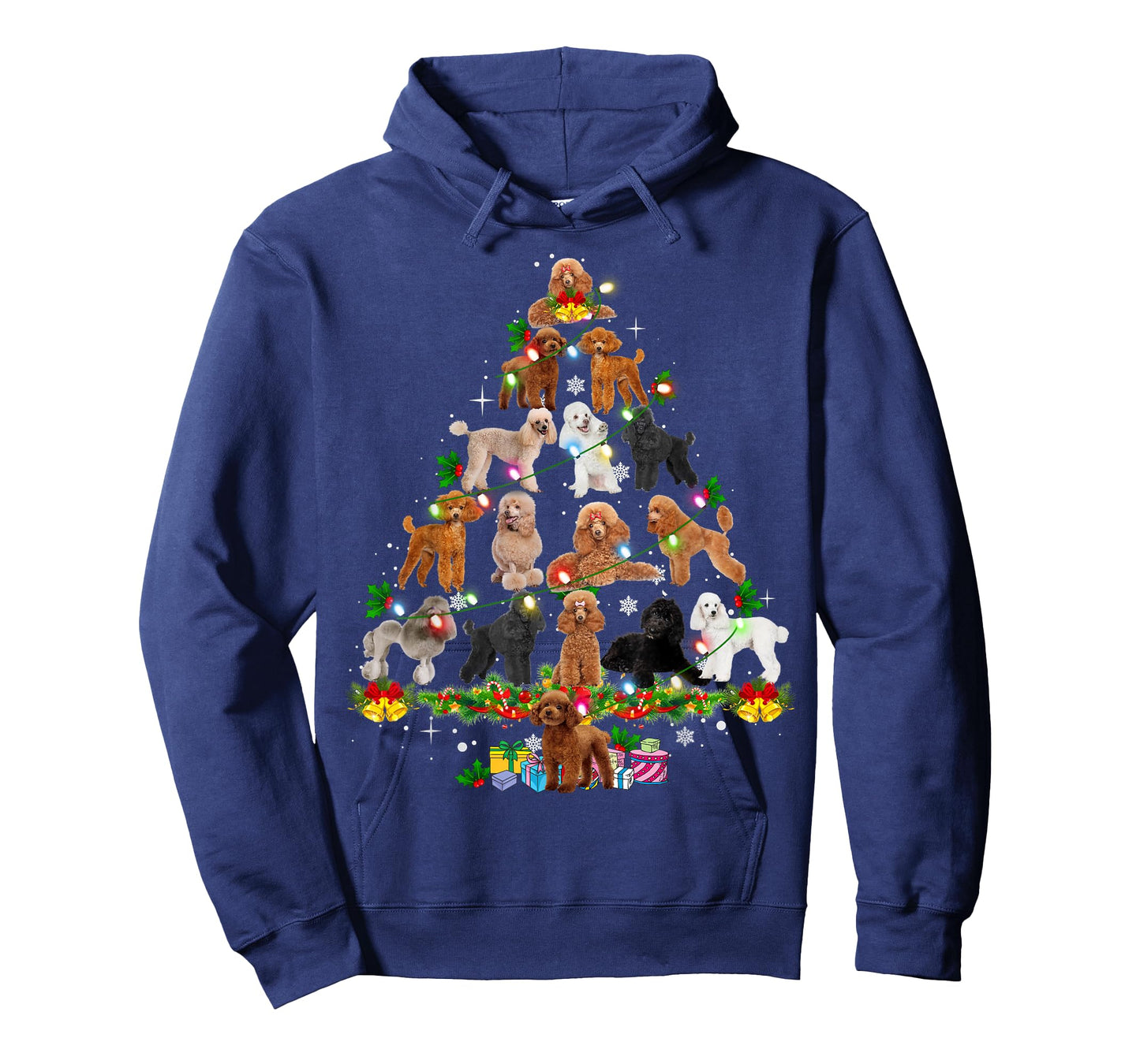 Funny Poodle Christmas Tree Ornament Decor Xmas Dog Dad Mom T-Shirt
