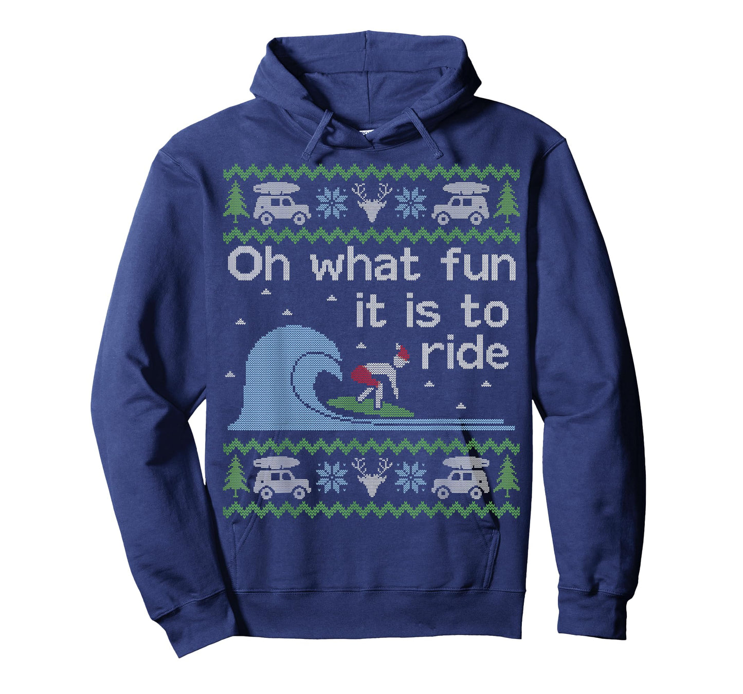 Funny Ugly Sweater Christmas Surfing Surfer Surf Board Shirt T-Shirt