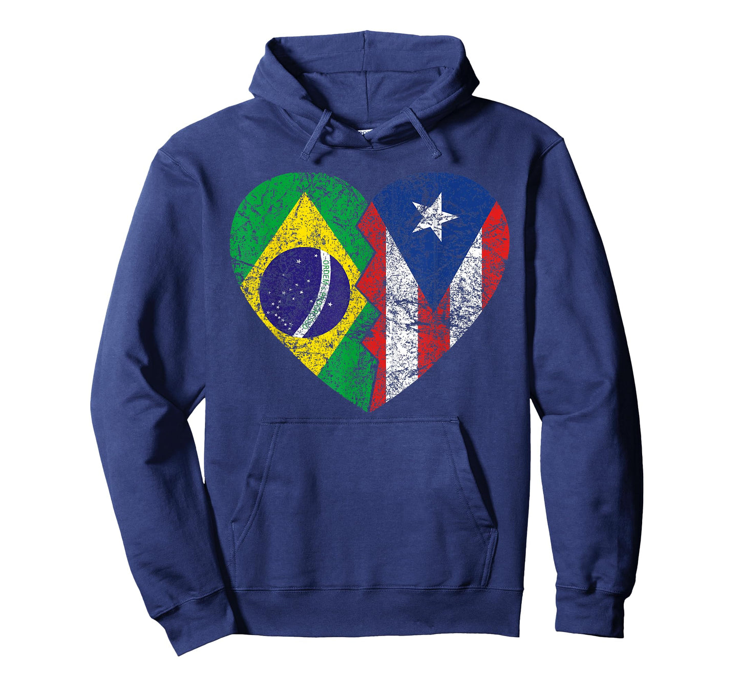 Puerto Rican Brazilian Flags Heart | Brazil Puerto Rico T-Shirt