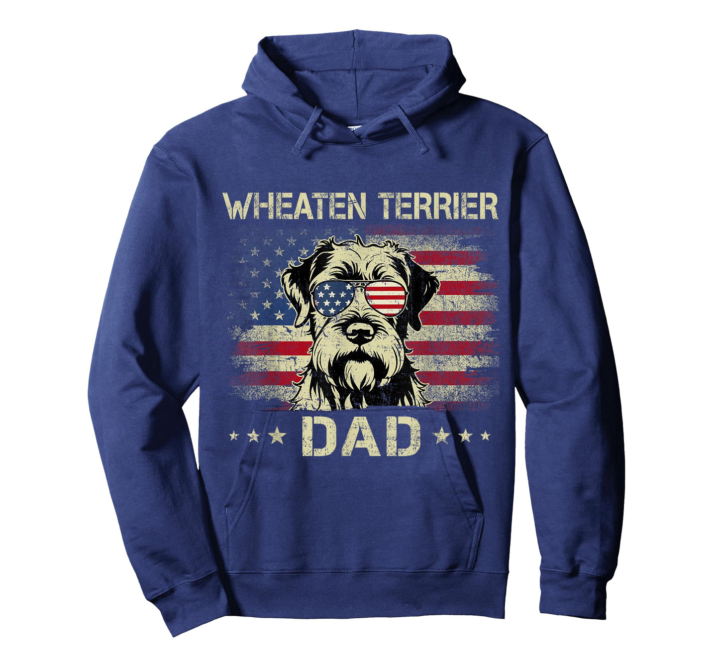 Wheaten Terrier Dad Dog Vintage American Flag 4th Of July T-Shirt