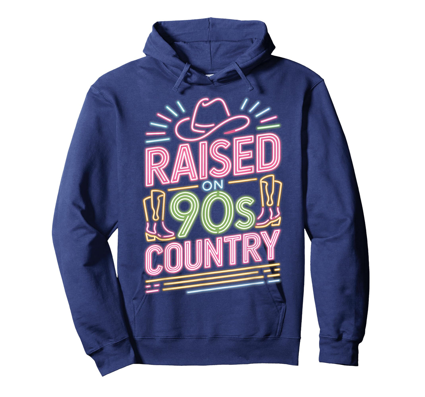 Western Cowboy Boots & Hat Raised on 90s Country Music Lover T-Shirt