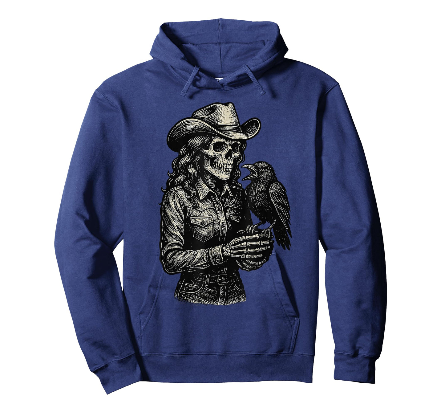 Skeleton Cowgirl Crow Cowboy Goth Skull Western Gothic Raven T-Shirt