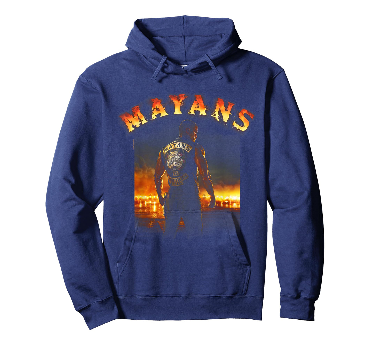 Mayans M.C. Logo on Fire & Pose T-Shirt