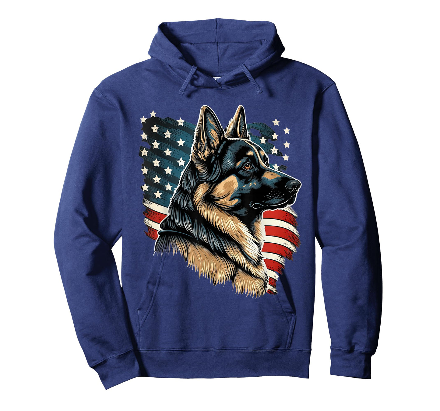 Patriotic USA German Shepherd With American Flag T-Shirt