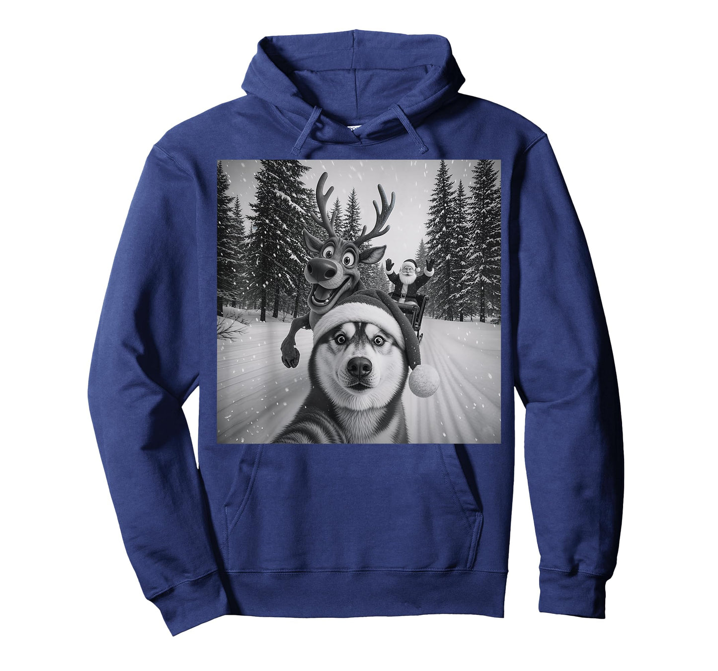 Funny Dog Selfie Christmas Reindeer Boys Husky Christmas T-Shirt