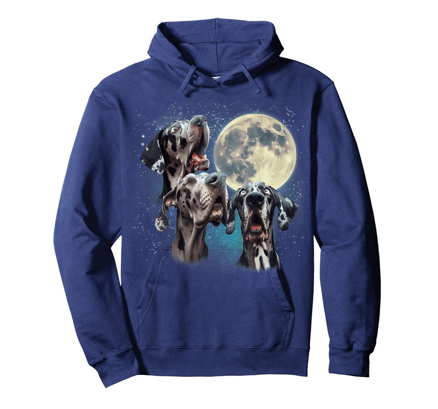 Funny Three Dog Moon, 3 Great Dane Merle Natural, Weird Meme T-Shirt for Men Women Kids