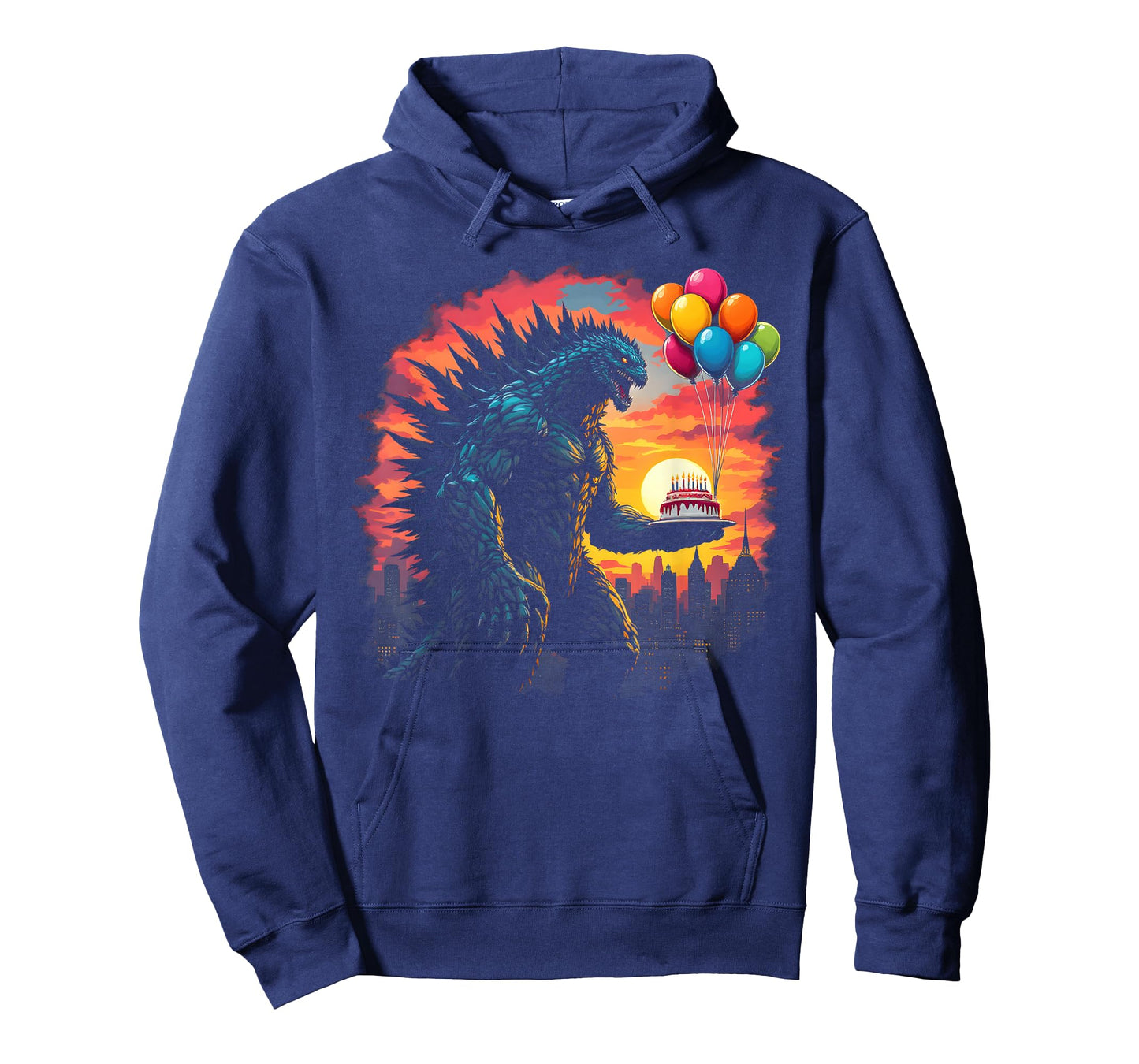 Kaiju Balloon And Cake Funny Japanese Monster Lover Birthday T-Shirt