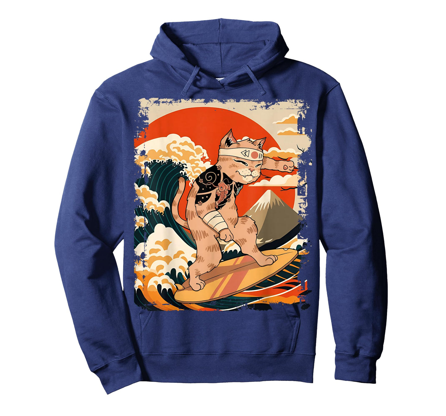 Japanese Ninja Art and Japan Surfing Cat T-Shirt