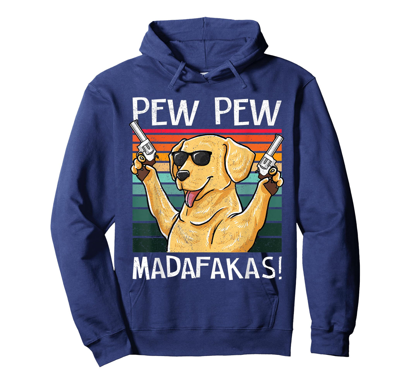 Labrador Pew Pew Dog Vintage Retro Sunset Dogs Guns Nerd T-Shirt