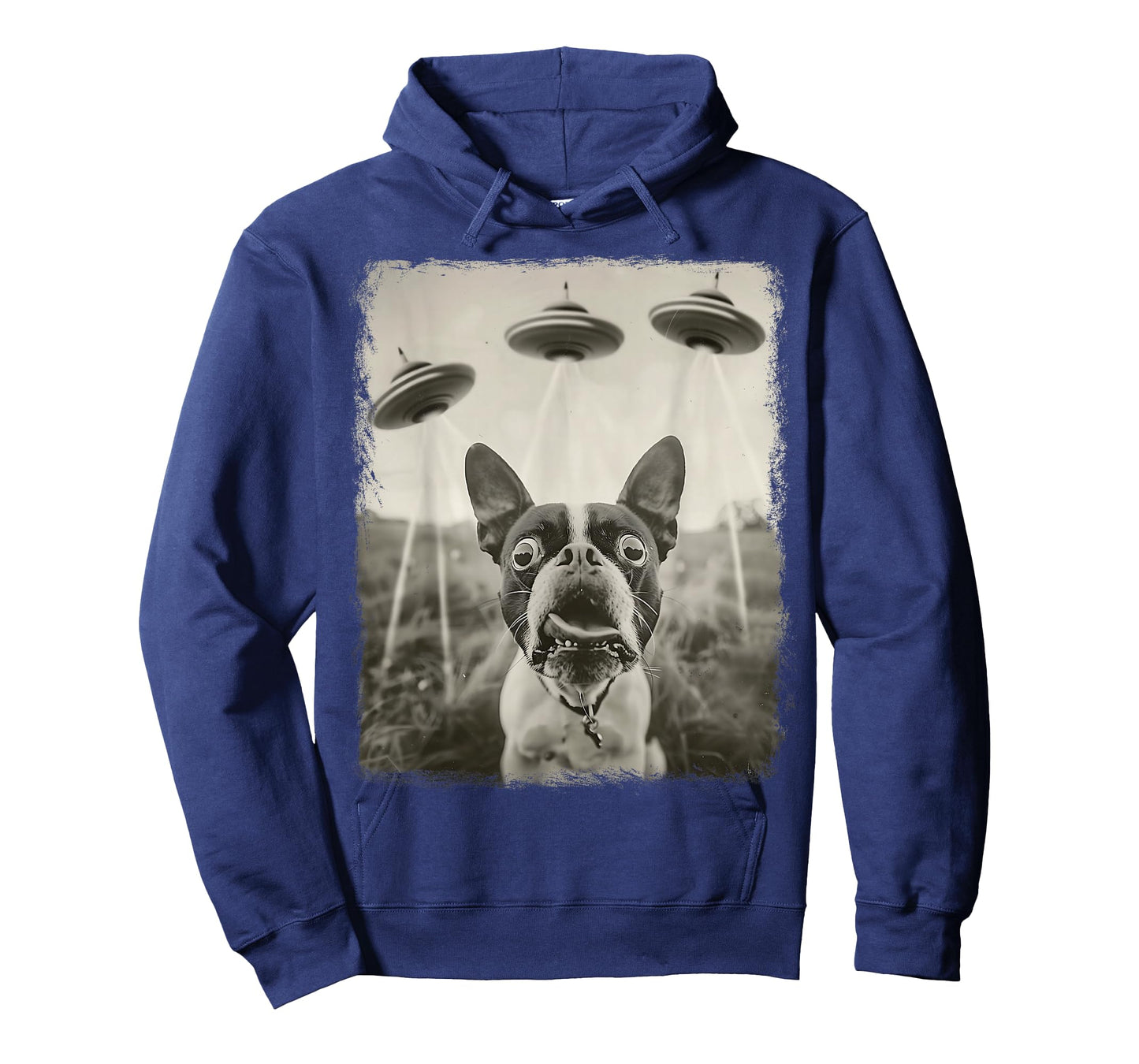Boston Terrier Dog UFO Alien Extraterrestrial Selfie T-Shirt