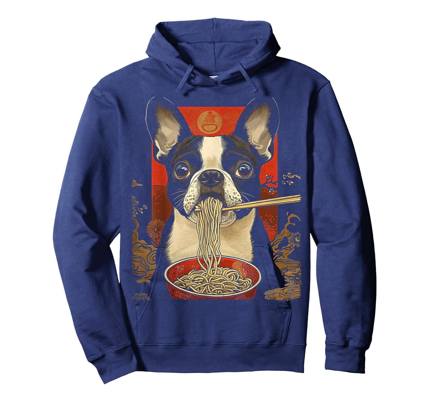 Boston Terrier Dog Eating Ramen Noodles T-Shirt