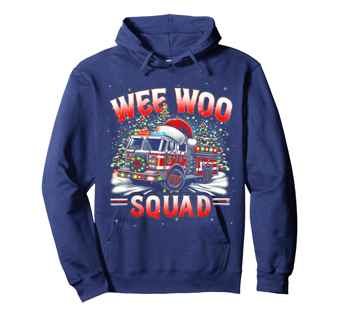 Wee Woo Squad Firefighter Fire Truck Fireman Merry Christmas T-Shirt