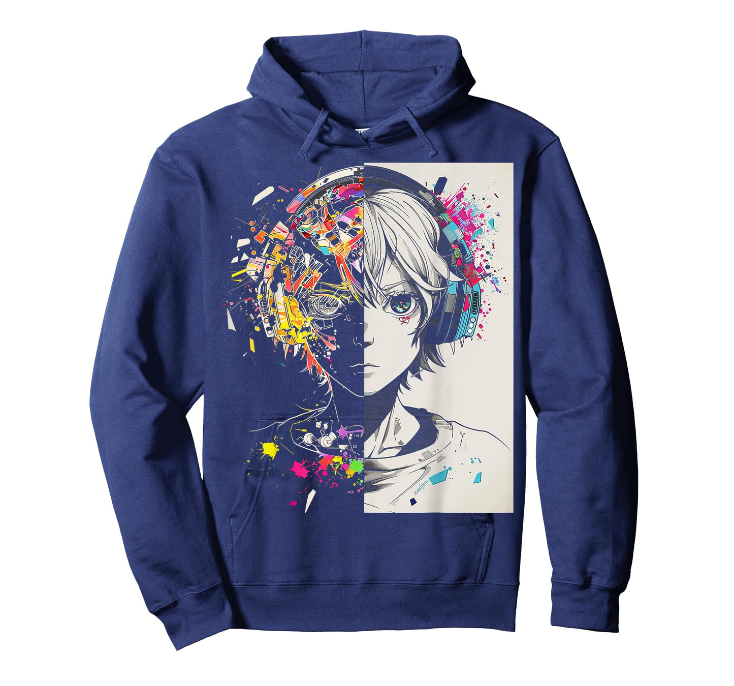 Anime Manga Motif Headphone Artwork Anime T-Shirt