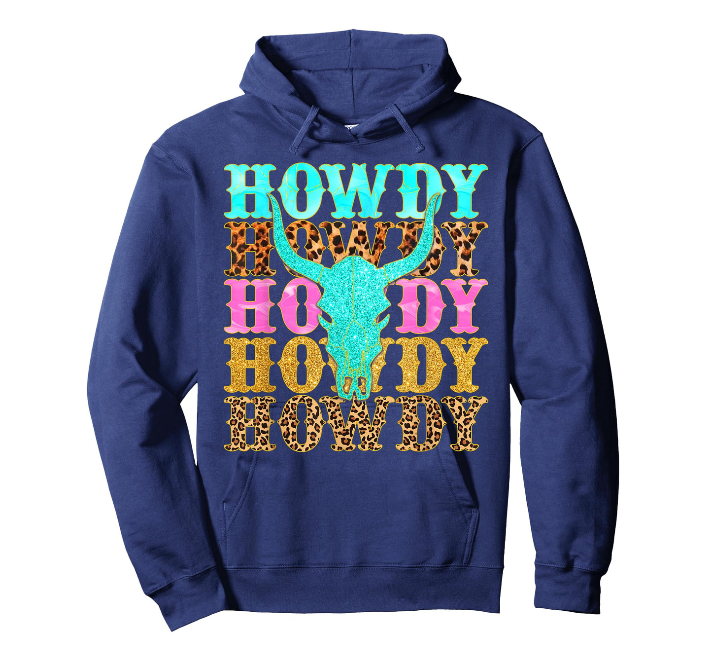 Western Country Leopard Howdy Bull Skull Cowgirl Rodeo T-Shirt