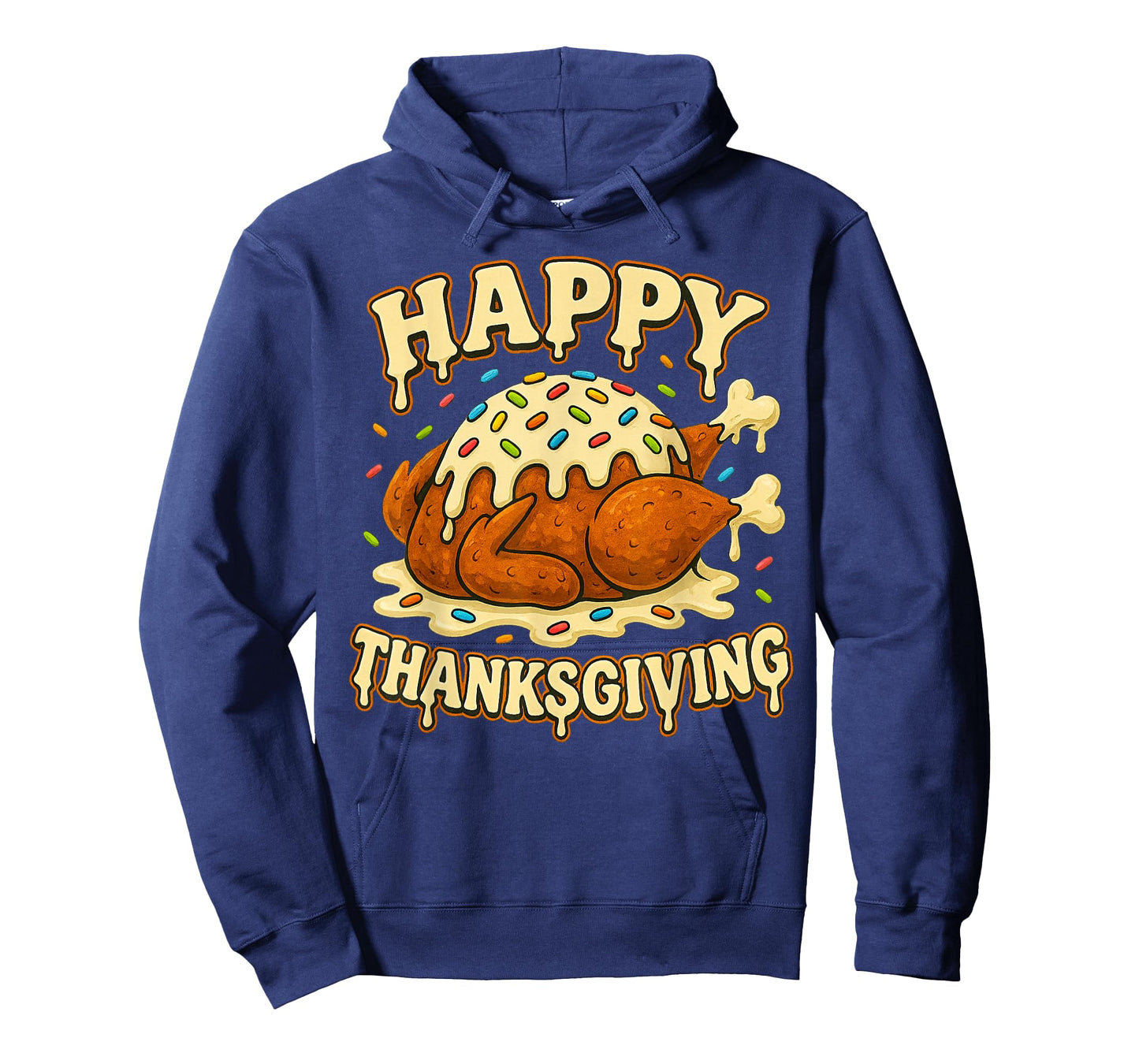 Happy Thanksgiving Drip Ice Cream Look Cool T-Shirt