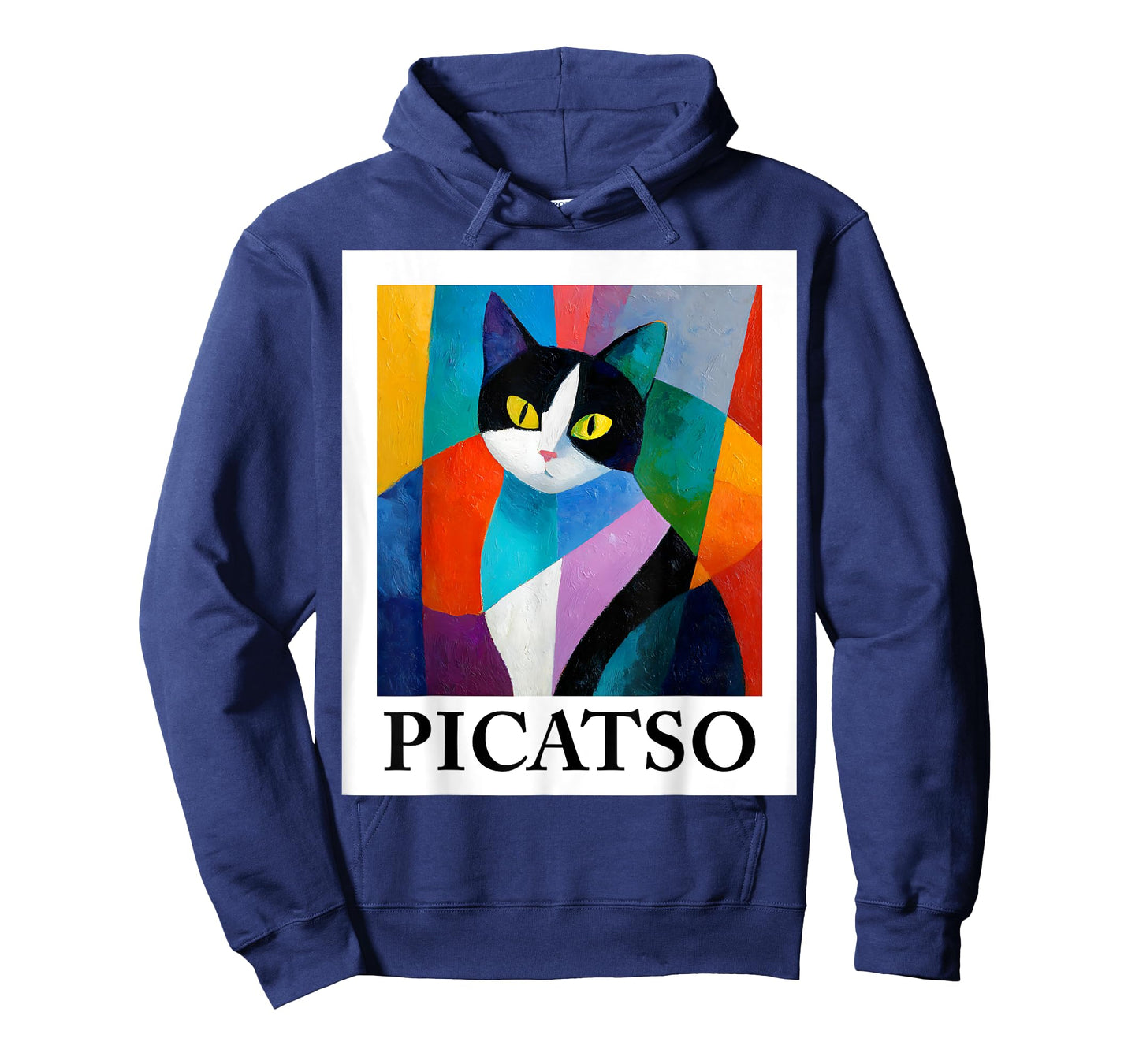 Colorful Cubist Cat Art Design – Funny Abstract Picatso T-Shirt