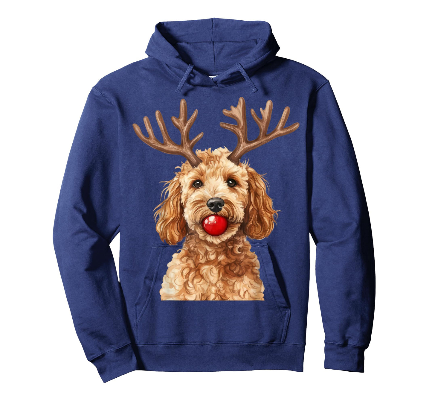 Doodle Dog Reindeer Red Nose Christmas Funny Pet T-Shirt