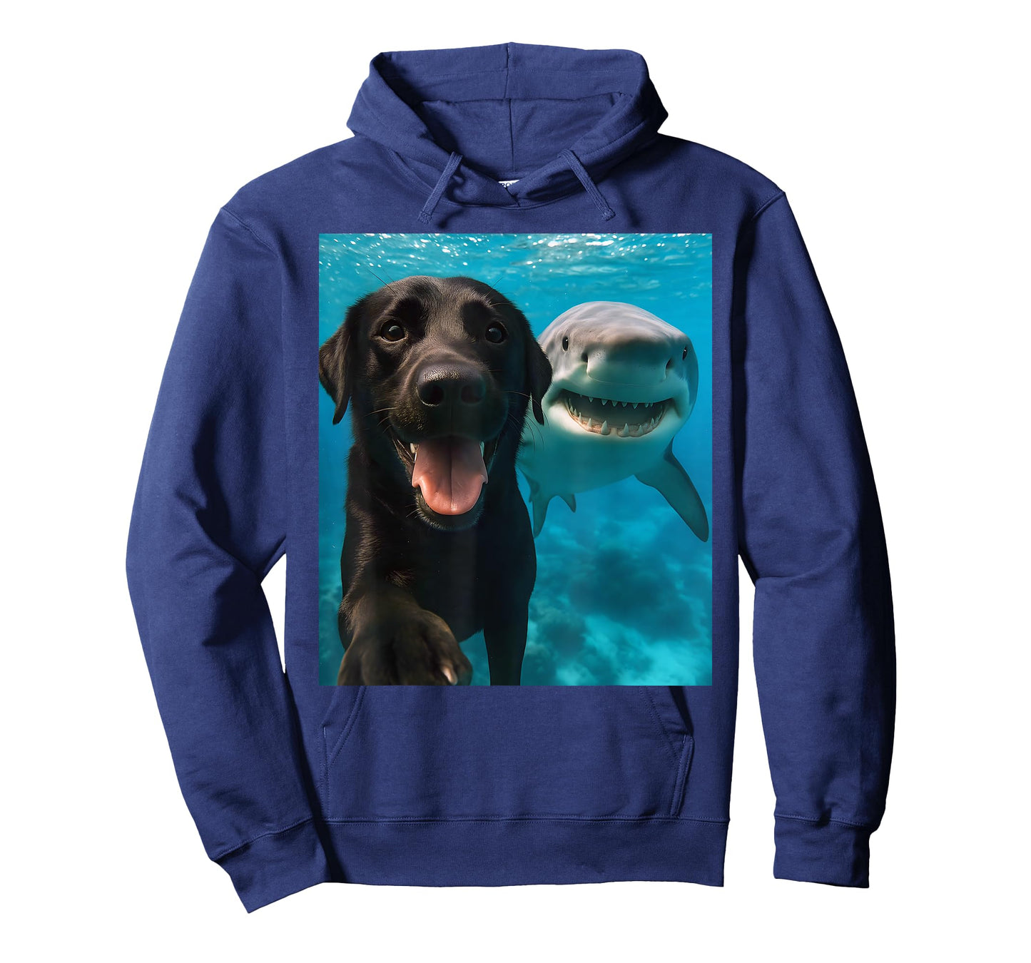 Funny Labrador Retriever Dog Selfie with Shark Ocean Lovers T-Shirt