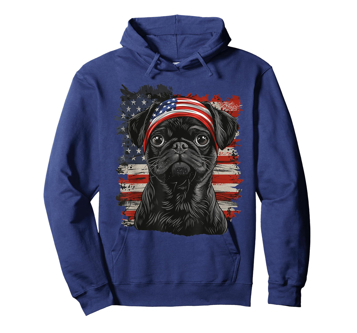 Pug Dog Patriotic 4th Of July USA American Flag T-Shirt