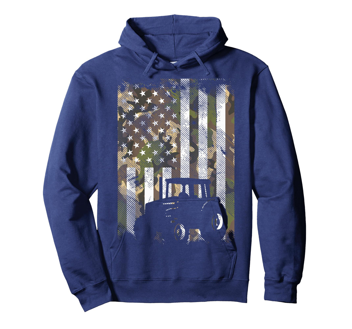 Camo Flag Tractor Vintage Farm Truck Patriotic Farmer Gift T-Shirt