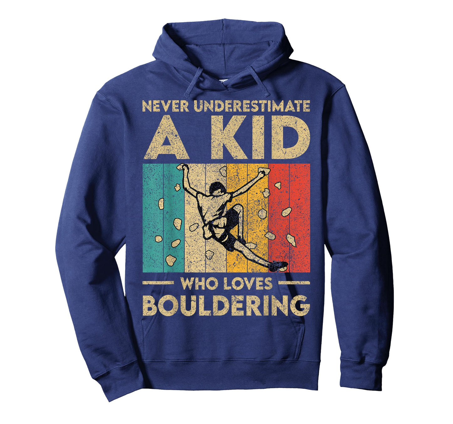 Never Underestimate A Kid Funny Rock Climbing Bouldering Kid T-Shirt