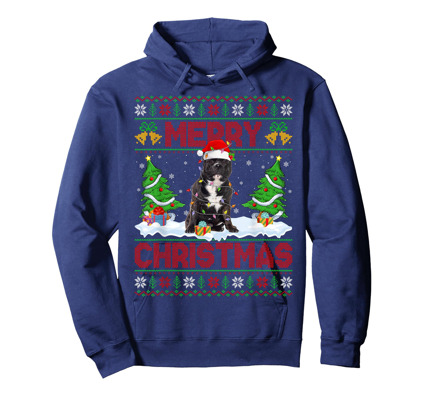 Pitbull Dog Ugly Xmas Sweater Funny Pet Dog Lover Christmas T-Shirt