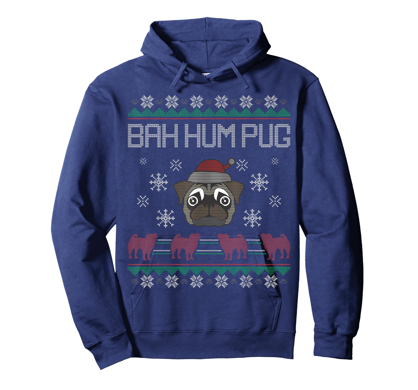 Ba Hum Pug Pugly Pug Santa Claus Dog Ugly Christmas Sweater T-Shirt