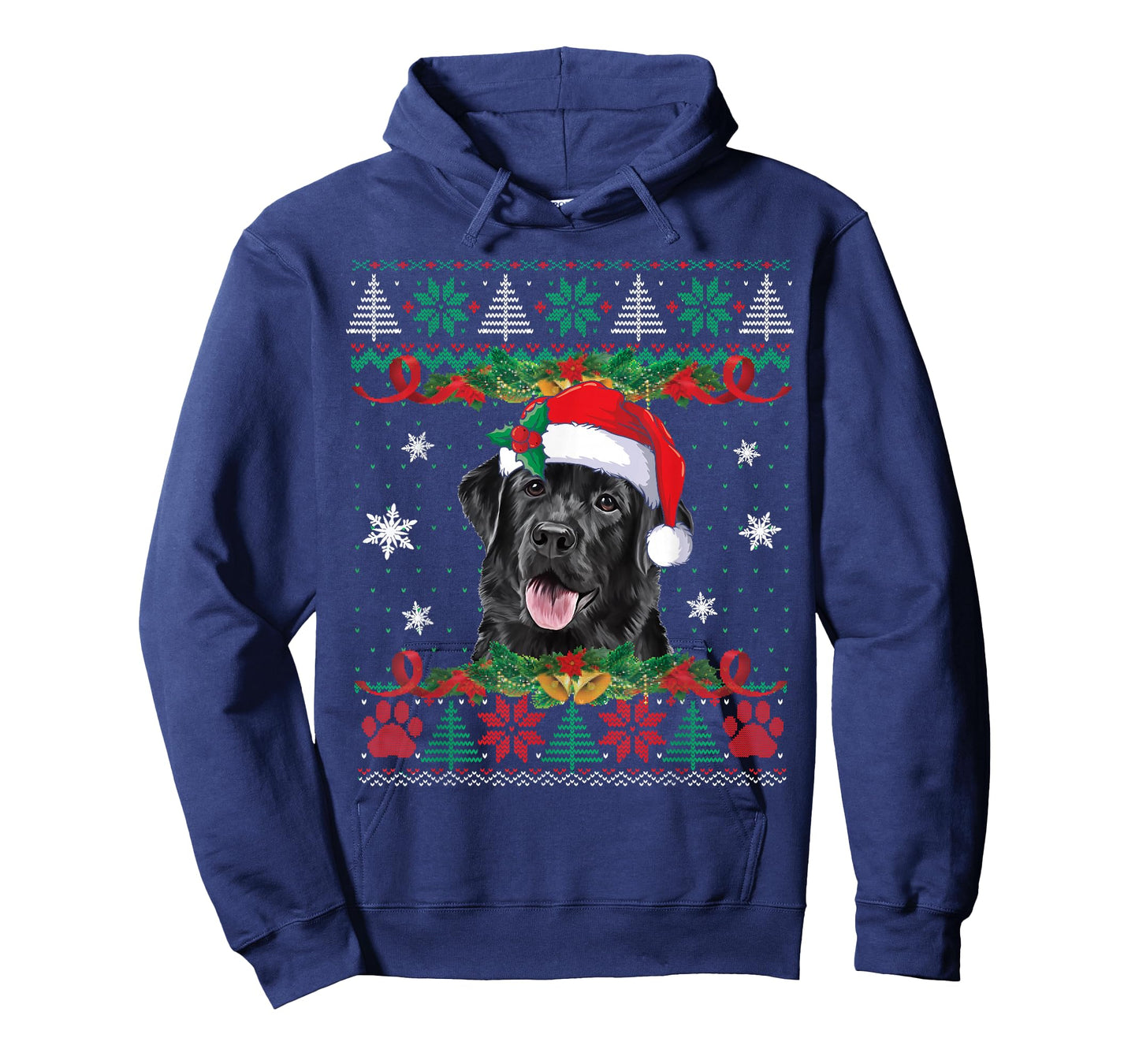 Black Lab Labrador Christmas Santa Hat Dog Ugly Sweater T-Shirt