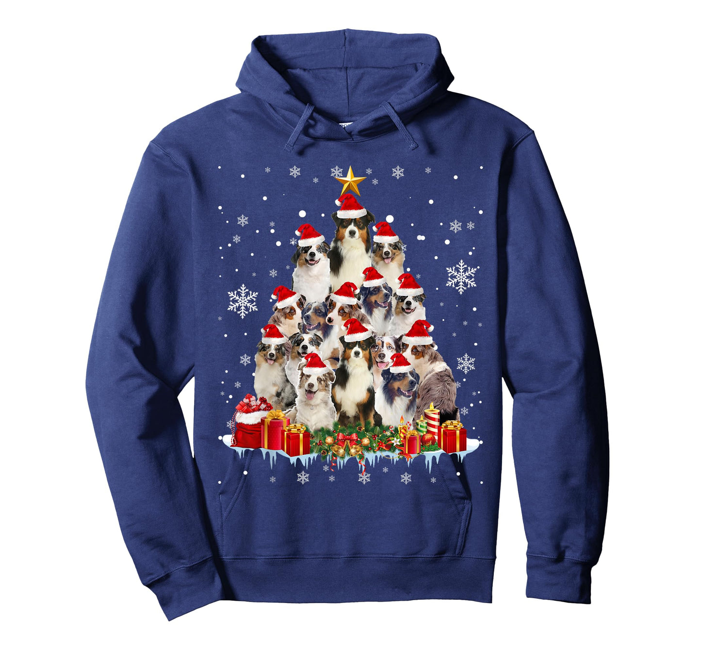 Aussie Christmas Tree Funny Xmas Gifts For Dog Lover T-Shirt for Men Women Kids