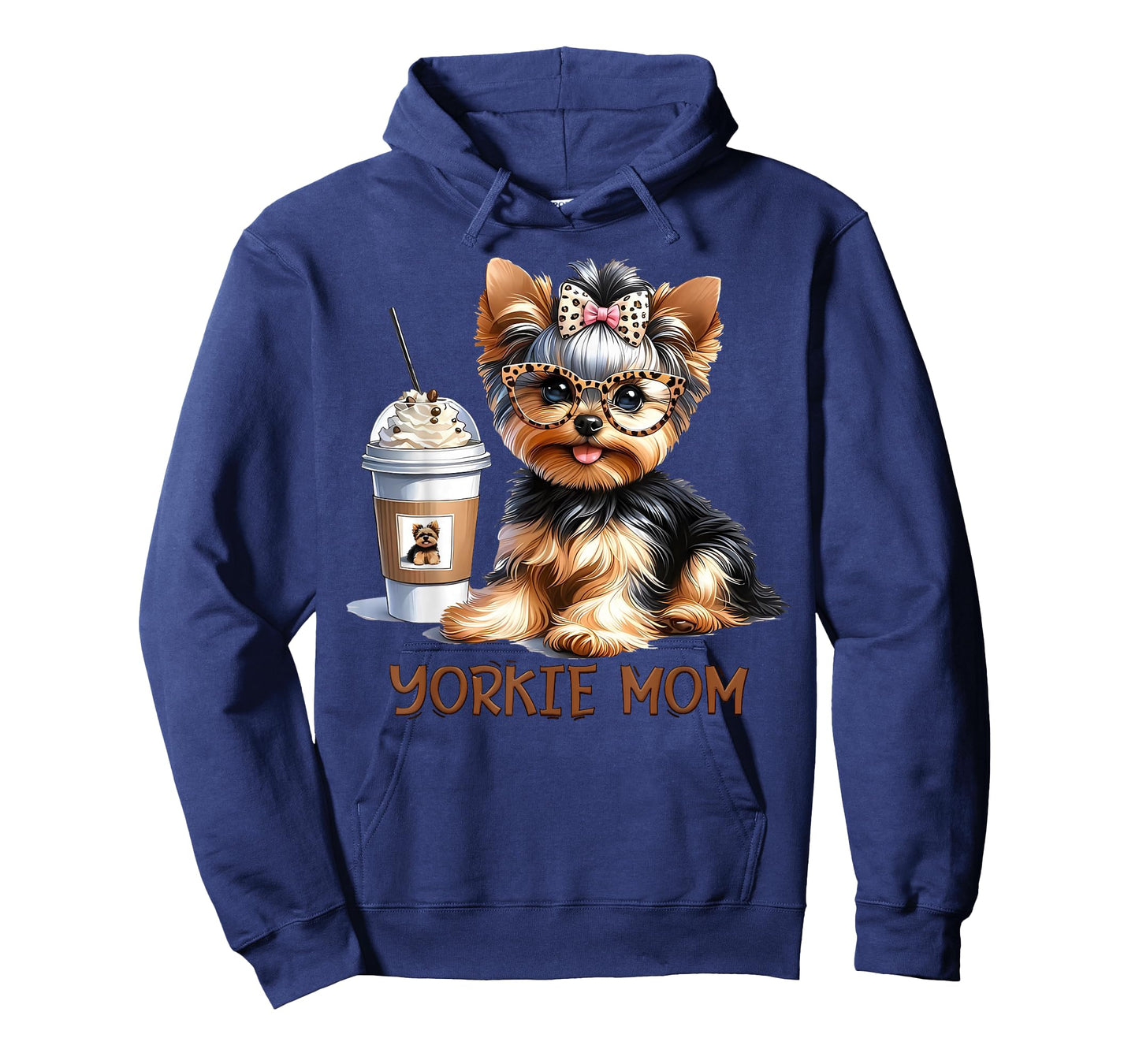Cute Yorkie Mom Coffee Latte Iced Cream Yorkie Dog Mama T-Shirt