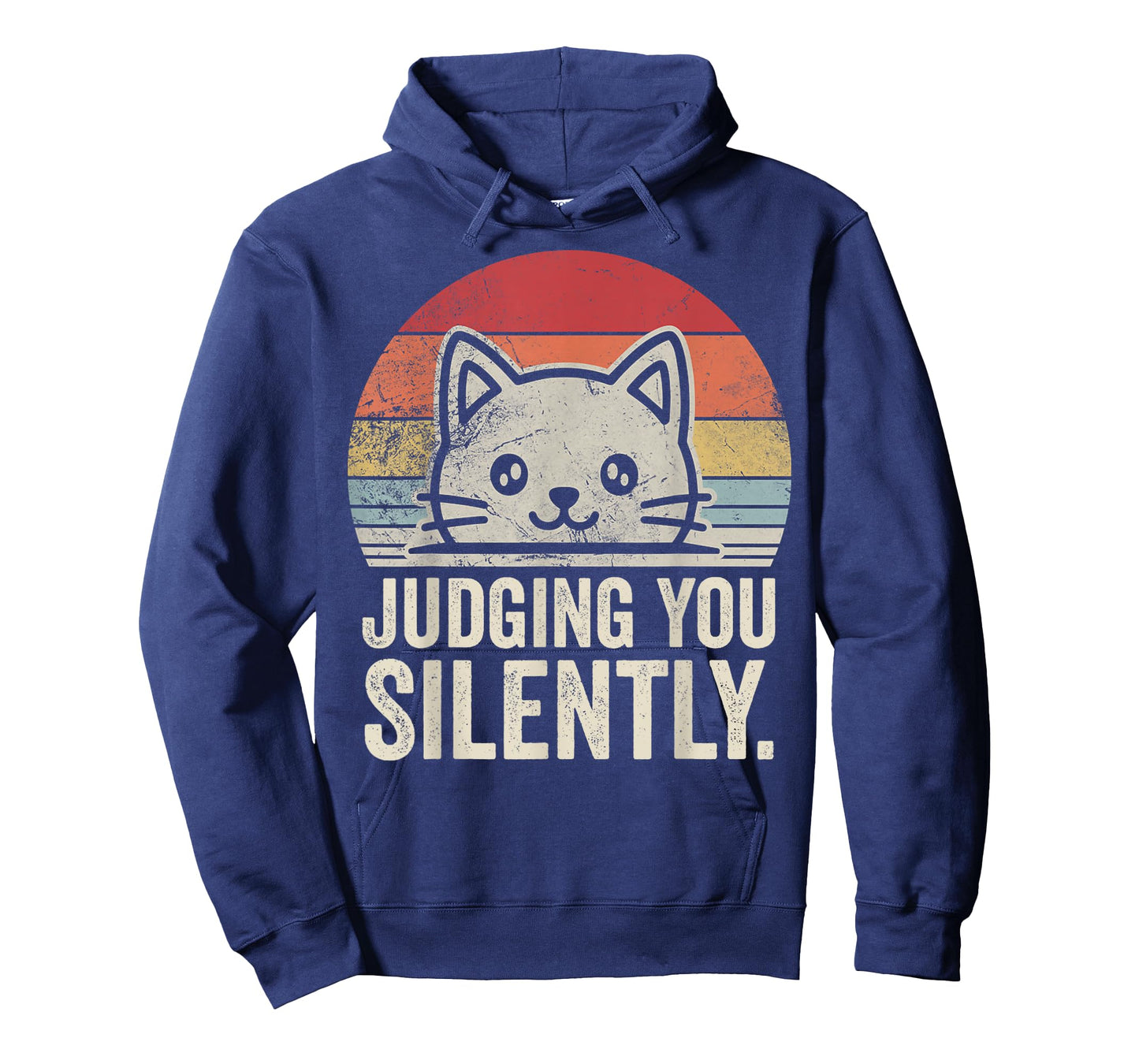 Judging You Silently Funny Cat Retro T-Shirt