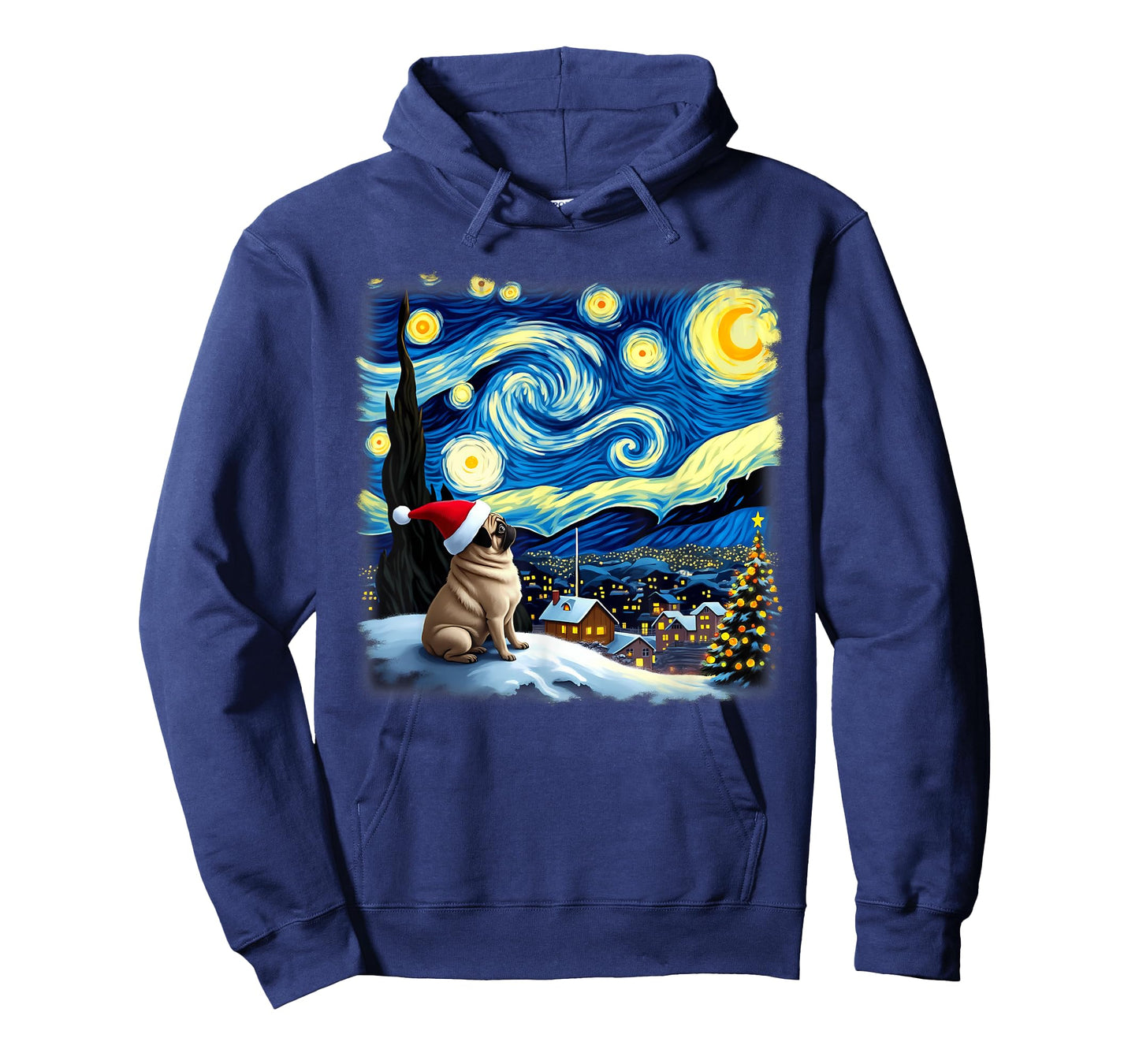 Christmas Pug Starry Night T-Shirt