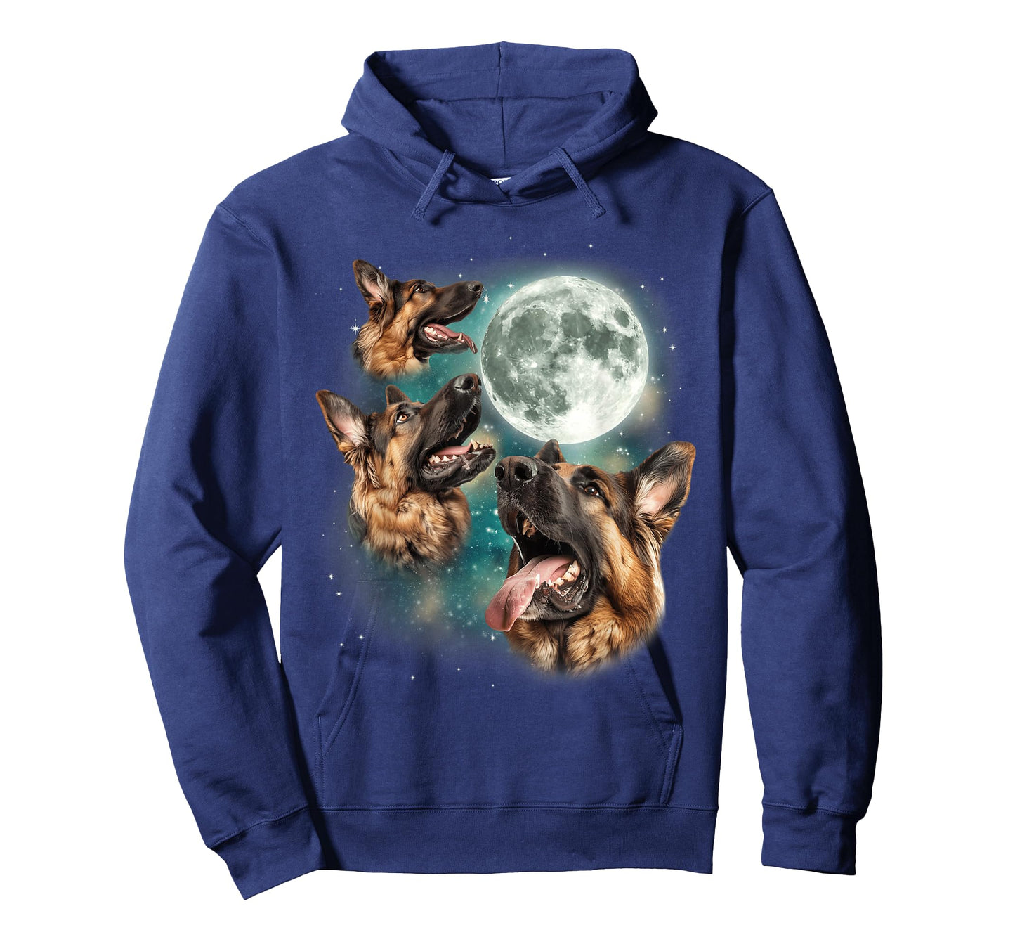 Three German Shepherd Moon | Funny Howling Dogs Canine Meme T-Shirt