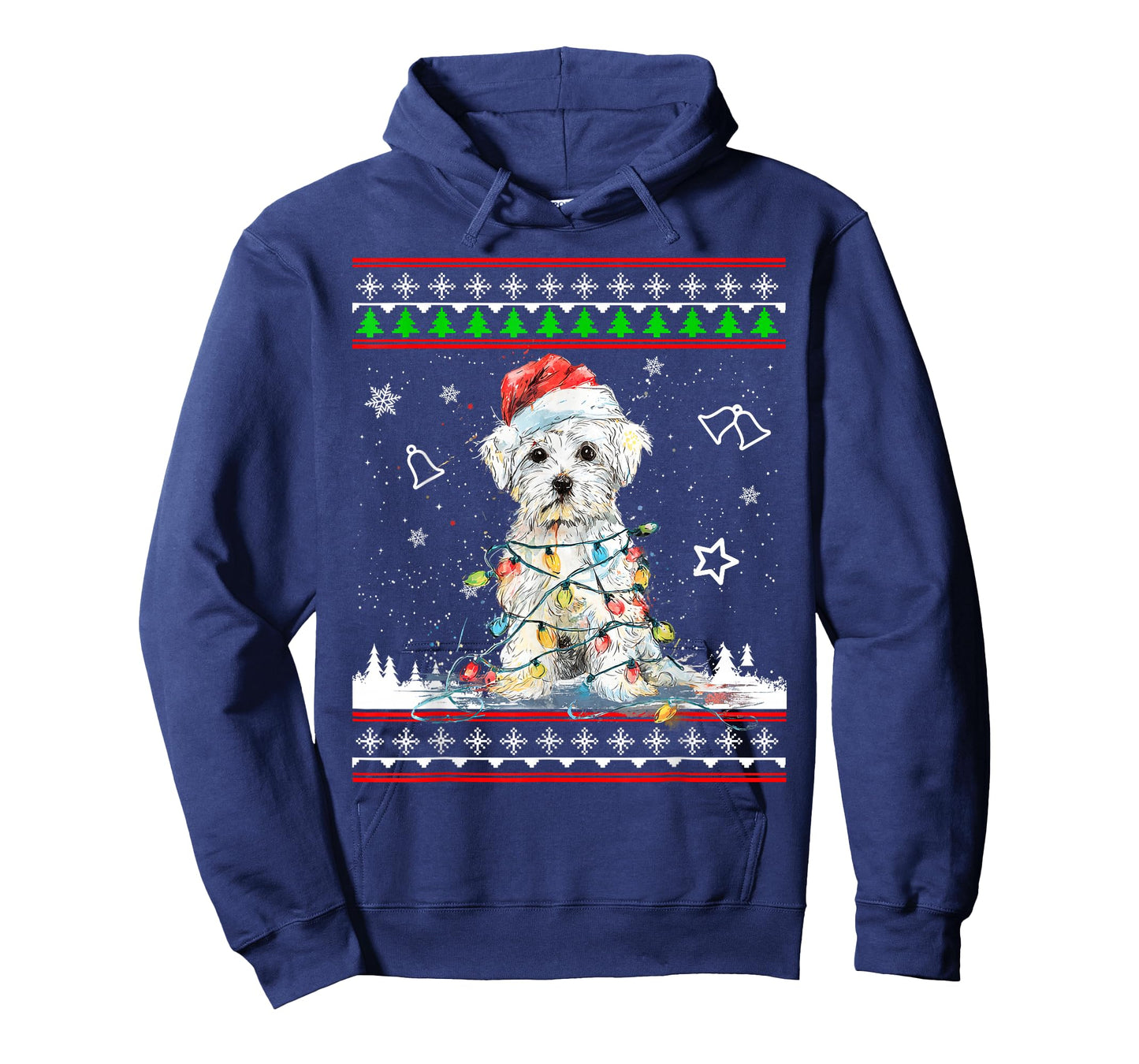 Maltese Christmas Ugly Sweater Funny Dog Xmas T-Shirt