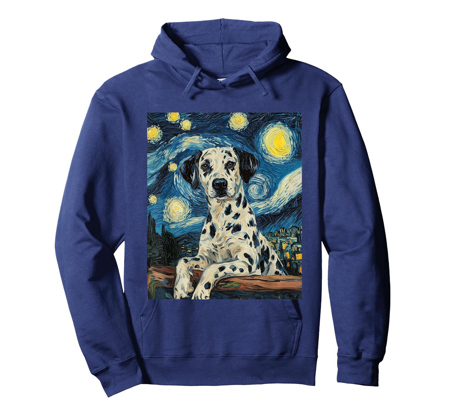 Cute Dalmatian Dog Doggy - Van Gogh Style - Starry Night T-Shirt