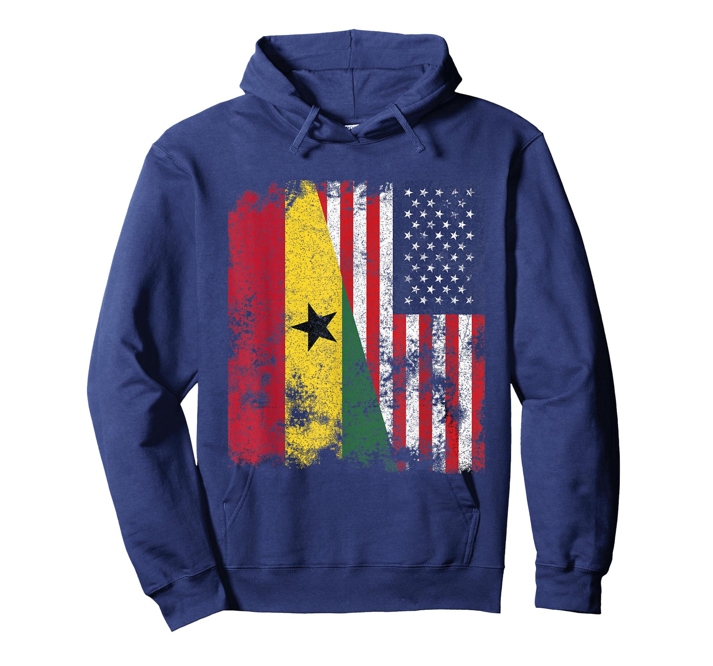 Ghana USA Flag Distressed - Half American T-Shirt