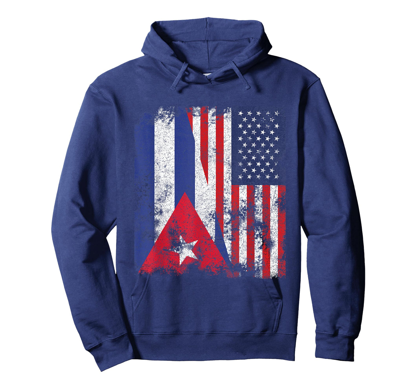 Cuba USA Flag Distressed - Half American T-Shirt