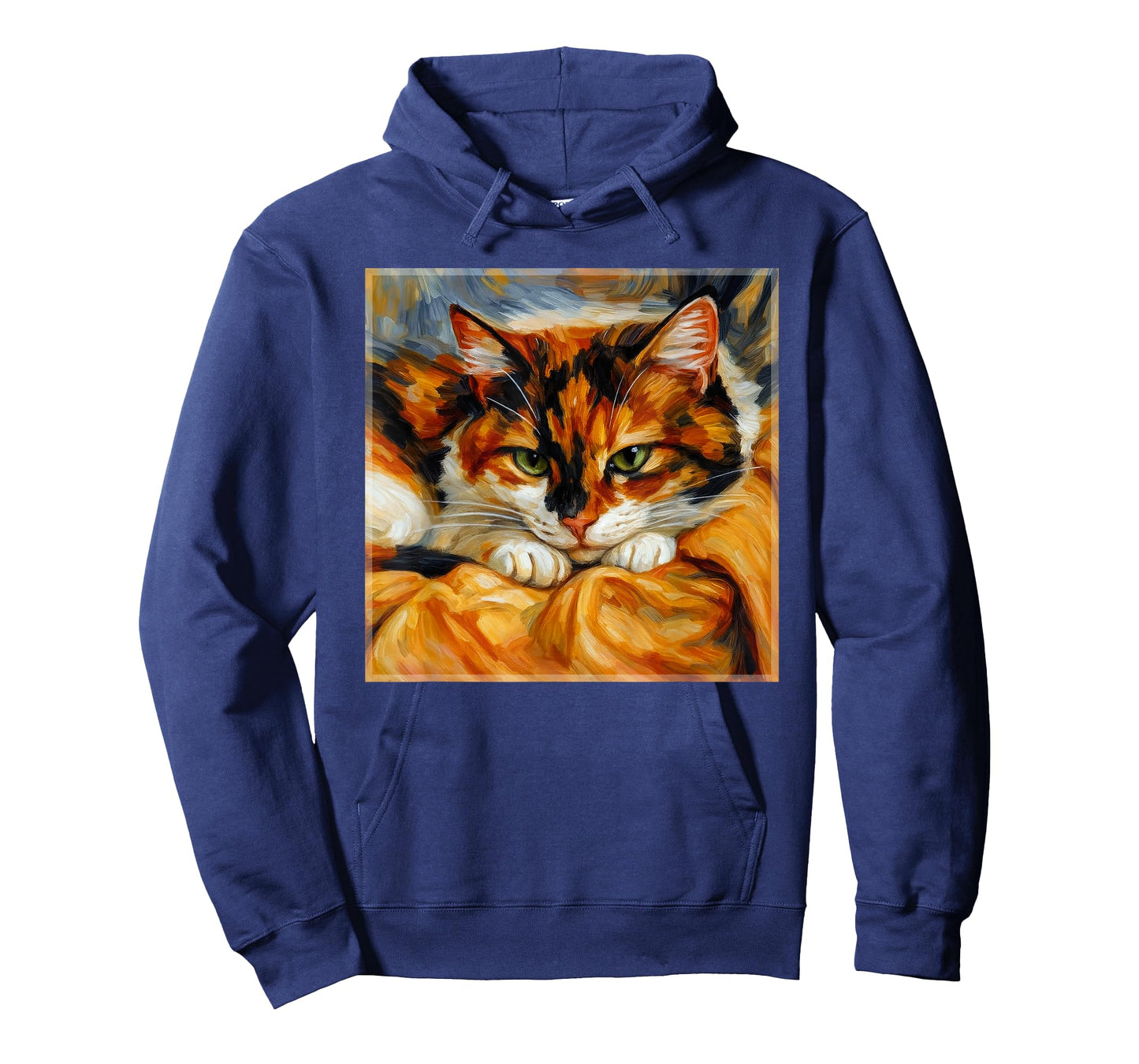 Cozy Calico Cat Mom Dad Impressionistic Romantic Painterly T-Shirt