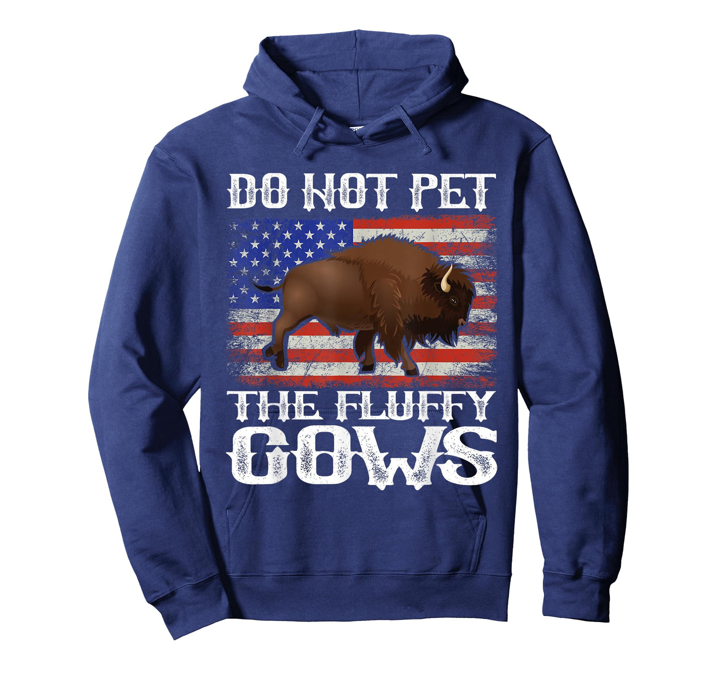 Funny American Flag Bison Do Not Pet the Fluffy Cows Buffalo T-Shirt