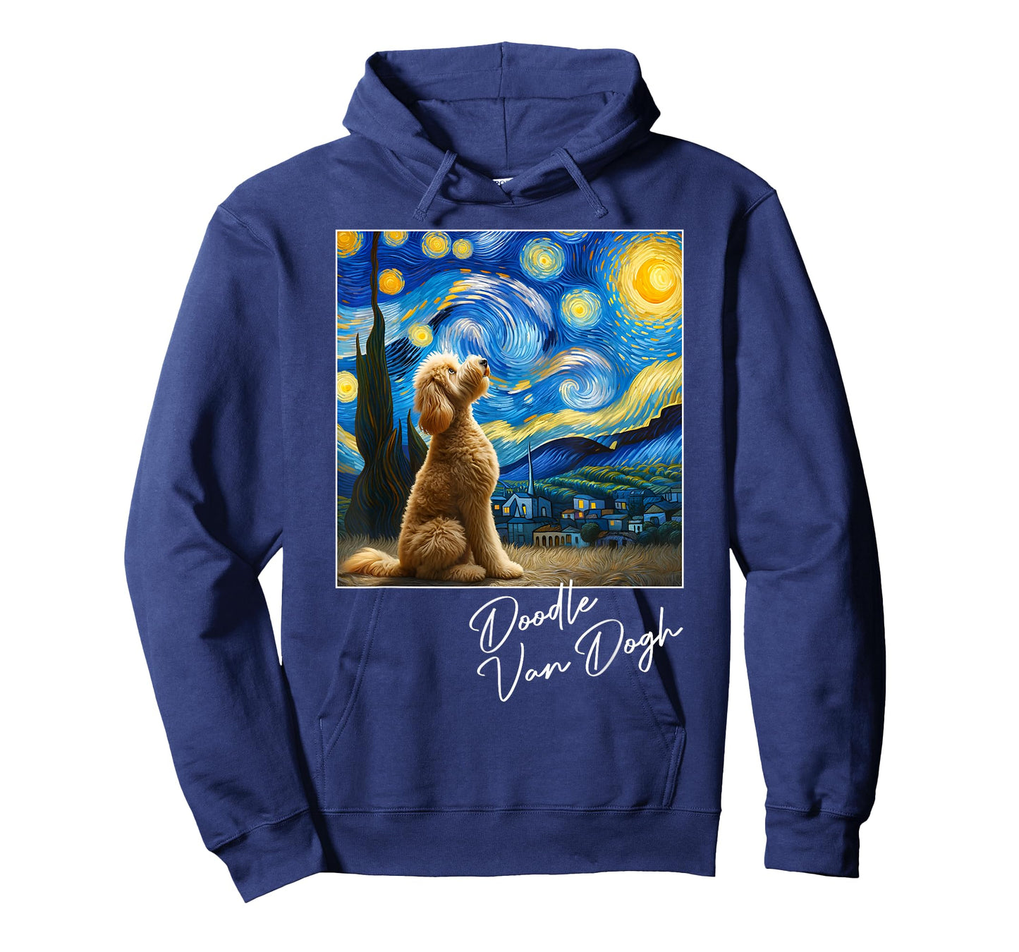 Van Gogh Starry Night Goldendoodle Dog Art Golden Doodle Dog T-Shirt