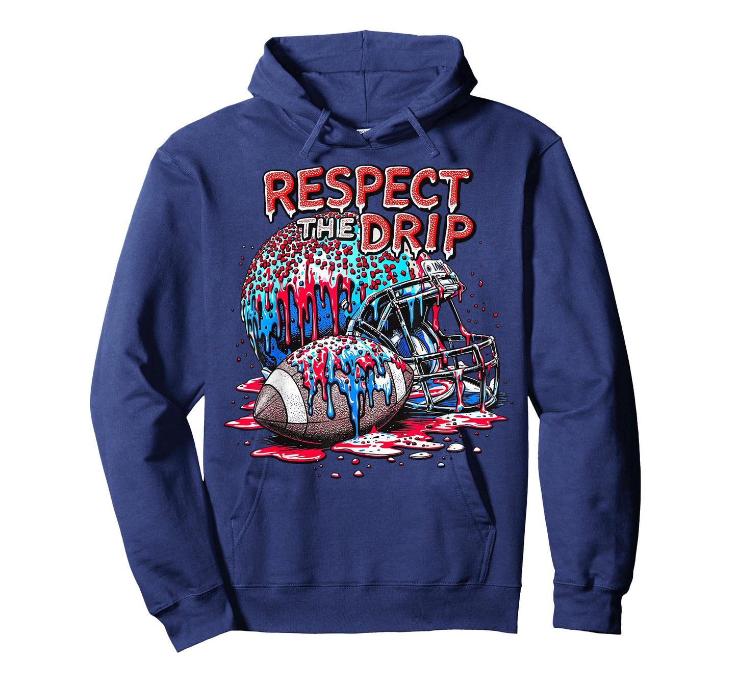 Football Drip for Boys Ice Cream Respect The Drip Football T-Shirt