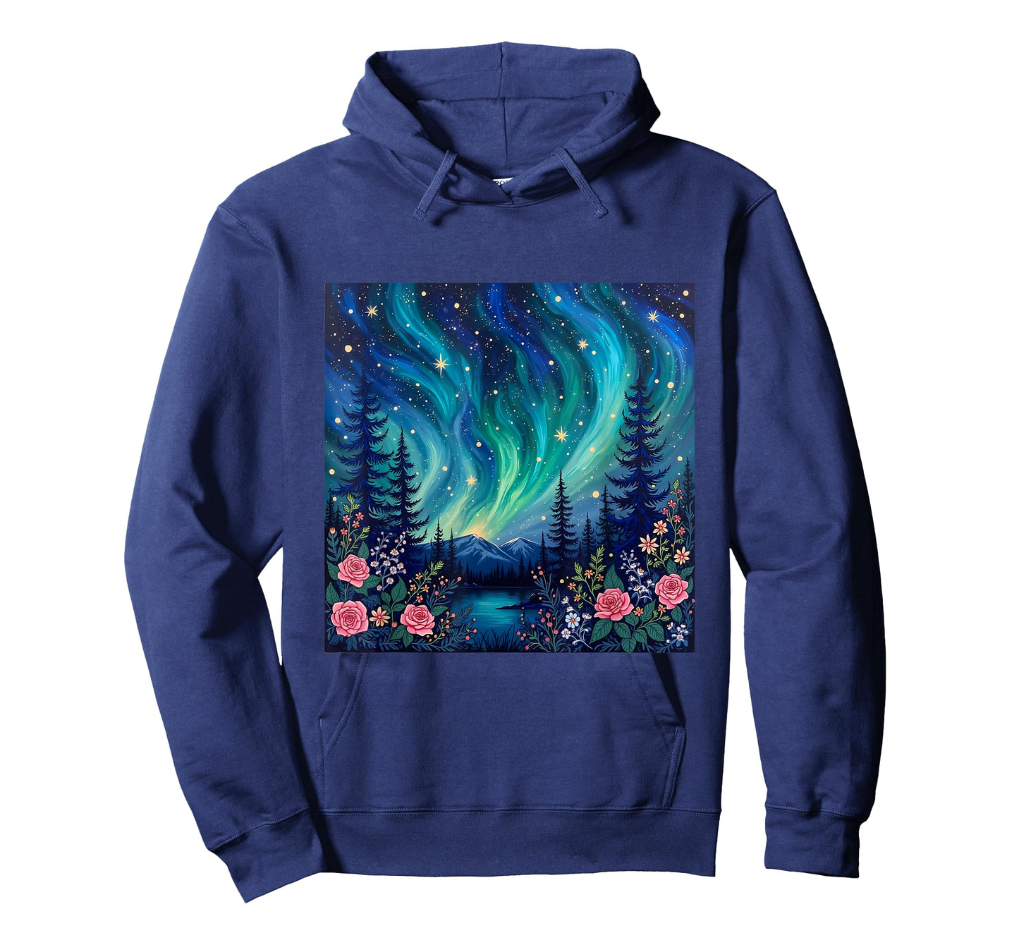 Traditional Norwegian Rosemaling Northern Lights Aurora T-Shirt