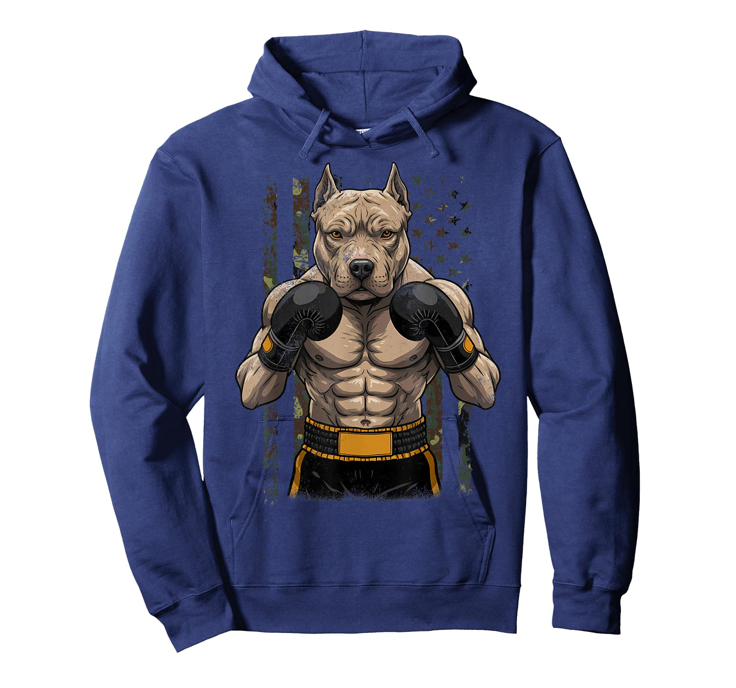 Vintage Style Boxing Camouflage USA Pit Bull Funny Dog boxer T-Shirt