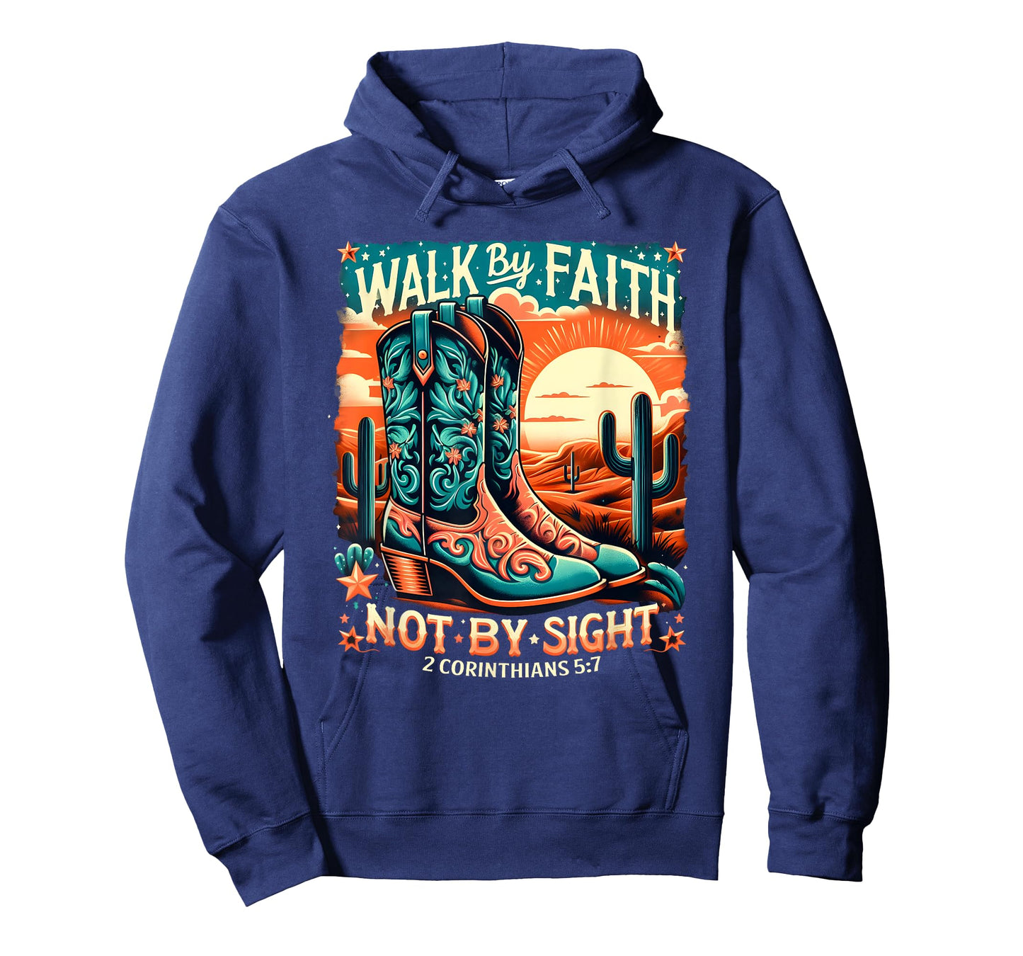 Walk by Faith Not by Sight Western Christian Cowboy Boots T-Shirt