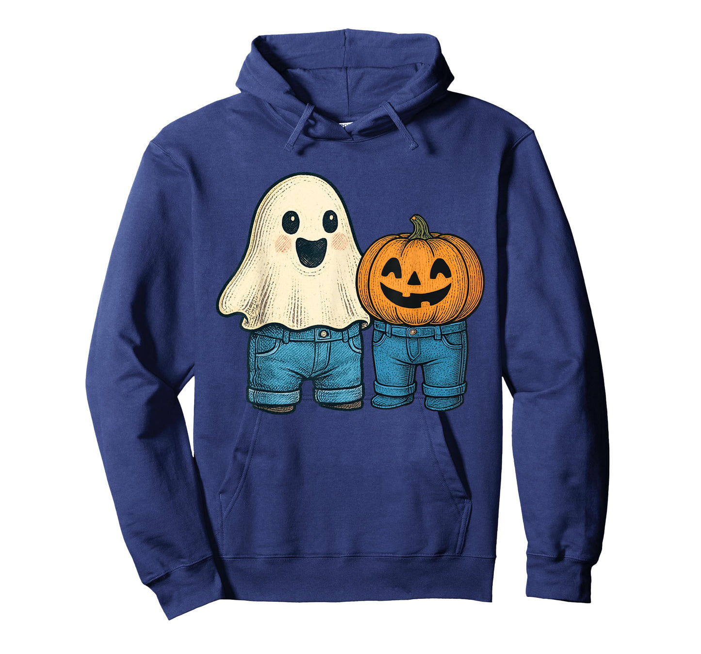 Halloween Shirt Funny Cute Ghost Pumpkin Denim Jeans Graphic T-Shirt