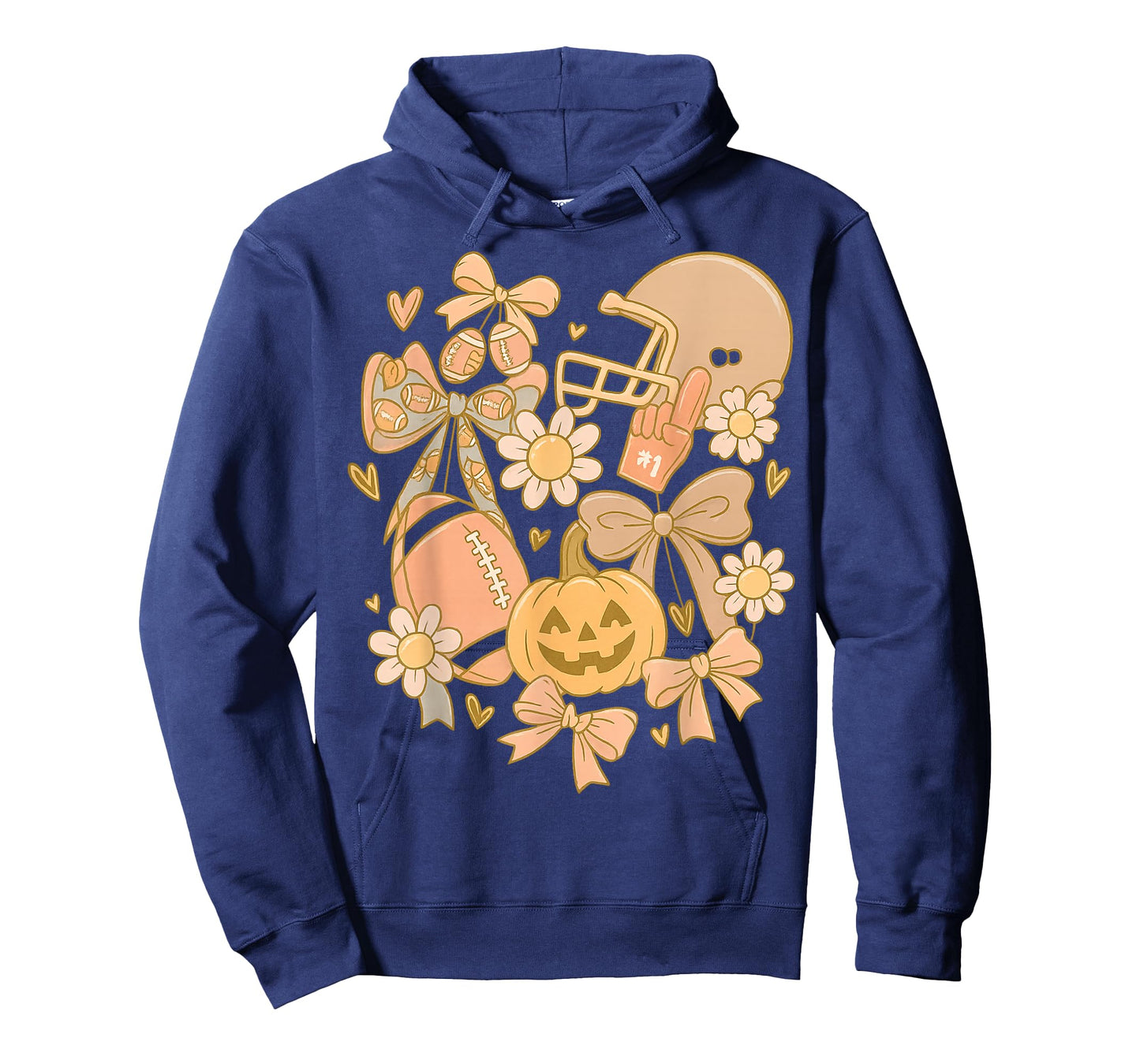 Retro Football Coquette Pumpkin Floral Thanksgiving Fall T-Shirt