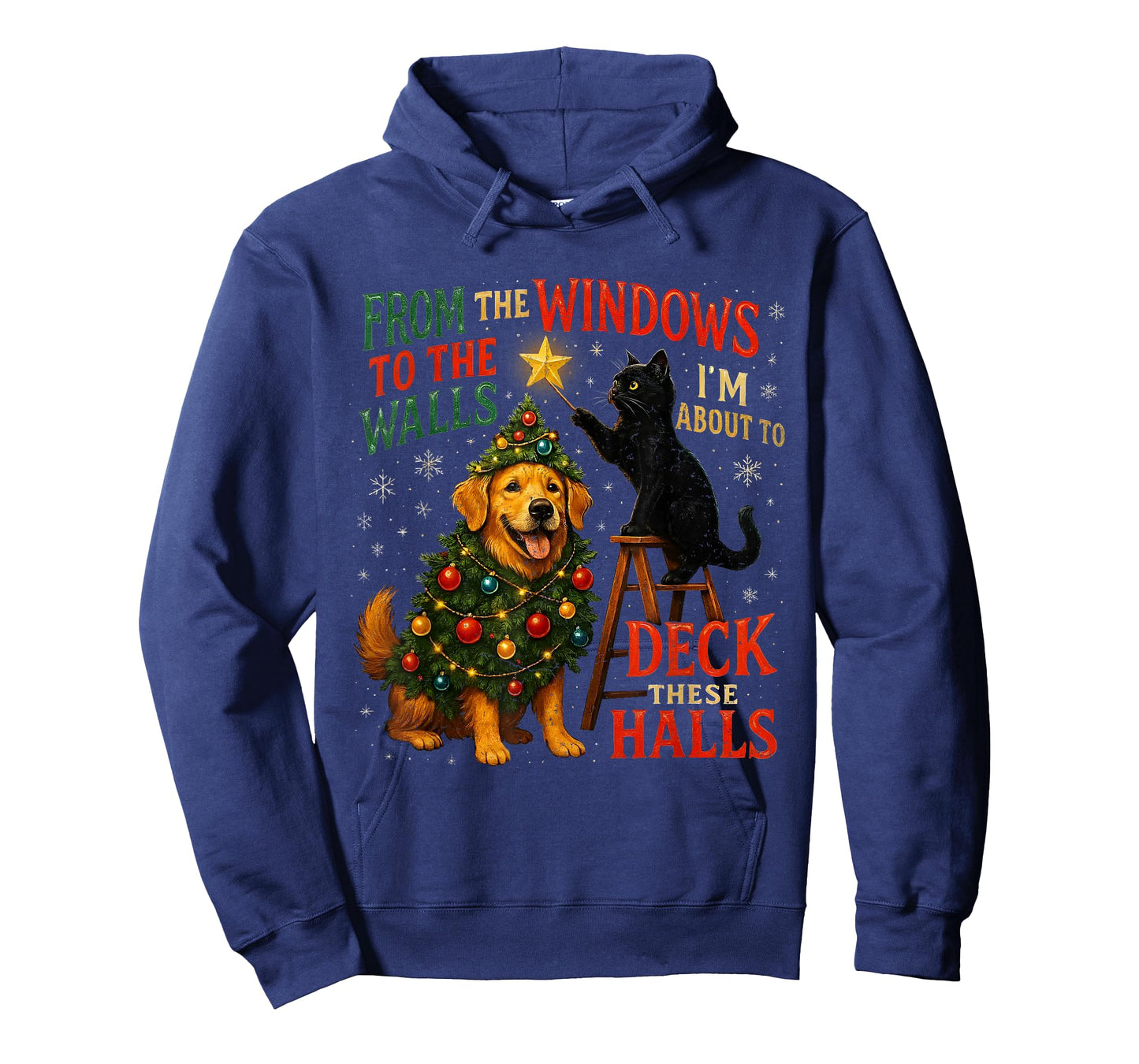 from The Windows to Walls Deck These Halls Pet Xmas T-Shirt