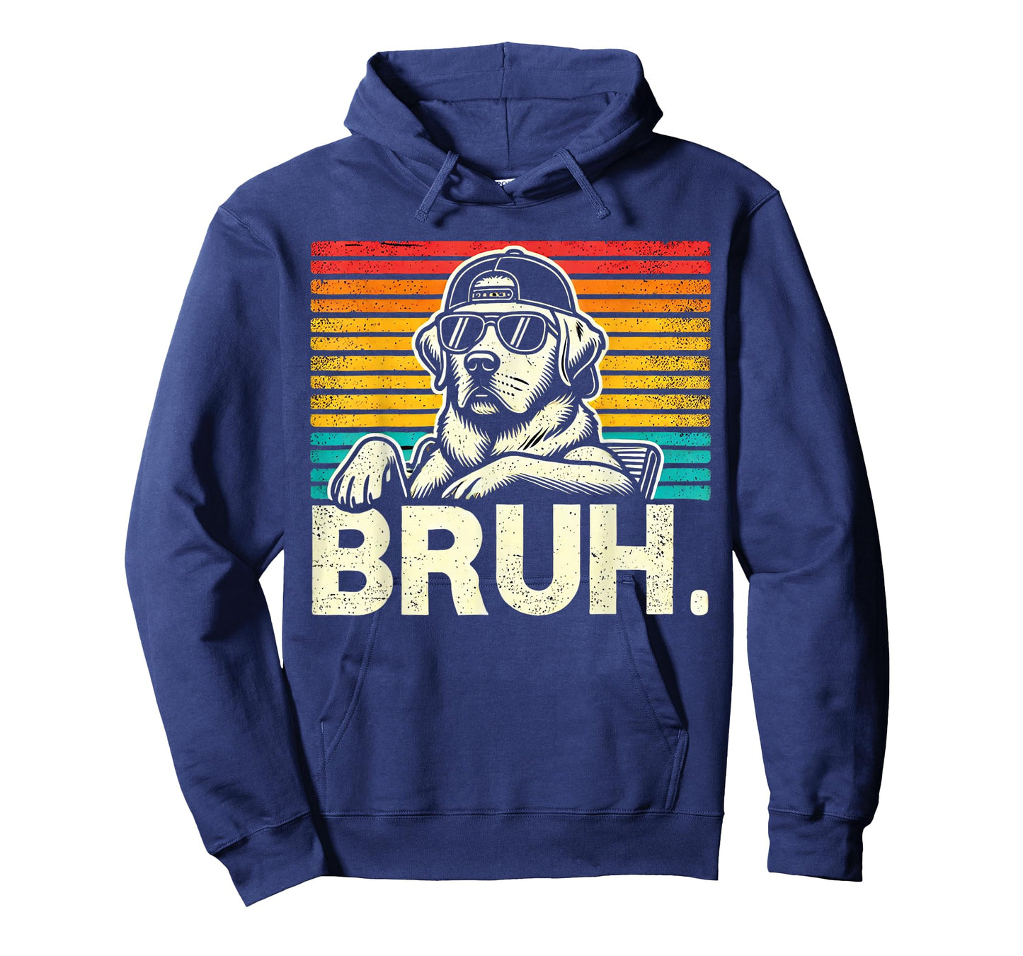 Bruh Retro Vintage 80s Dog Sunglasses Funny Bruh Labrador T-Shirt