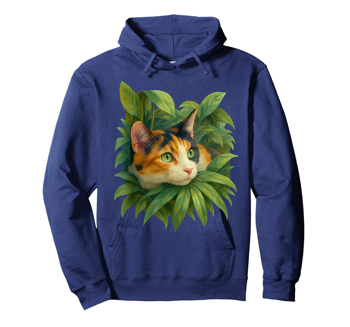 Cozy Calico Cat Mom Dad Leaves Romantic Painterly T-Shirt
